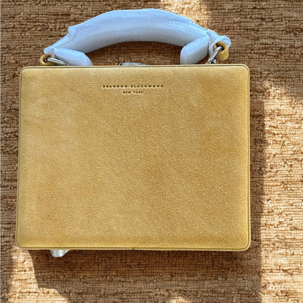 Brandon Blackwood Gold Suede Handbag